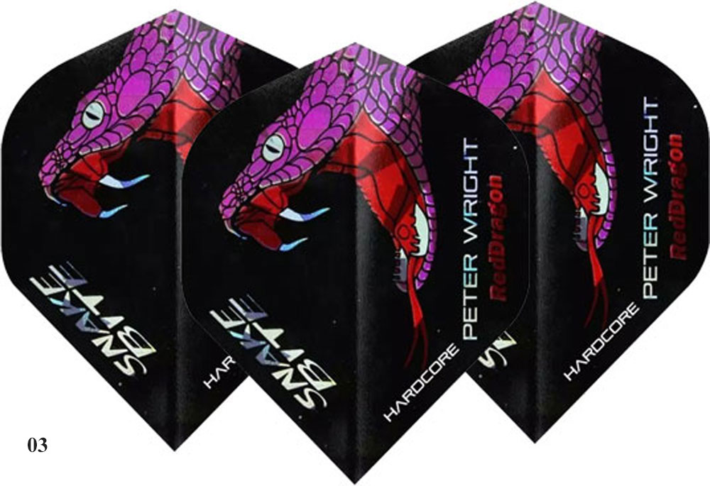 Peter Wright Snakebite Purple Logo 1 Satz #RD014 Red Dragon Dart Flights 