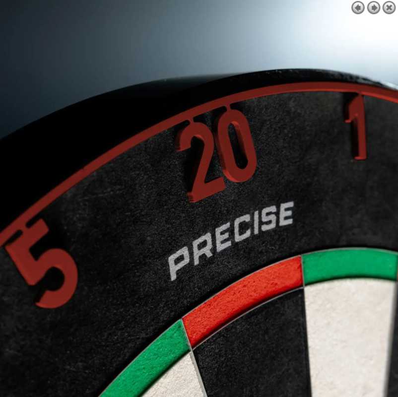 Precise180 Endorphine Dartboard mit Ring